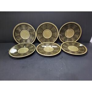 Taylor Smith and Taylor Co Green Saucers, Vintage Riviera Collection, Set of Six